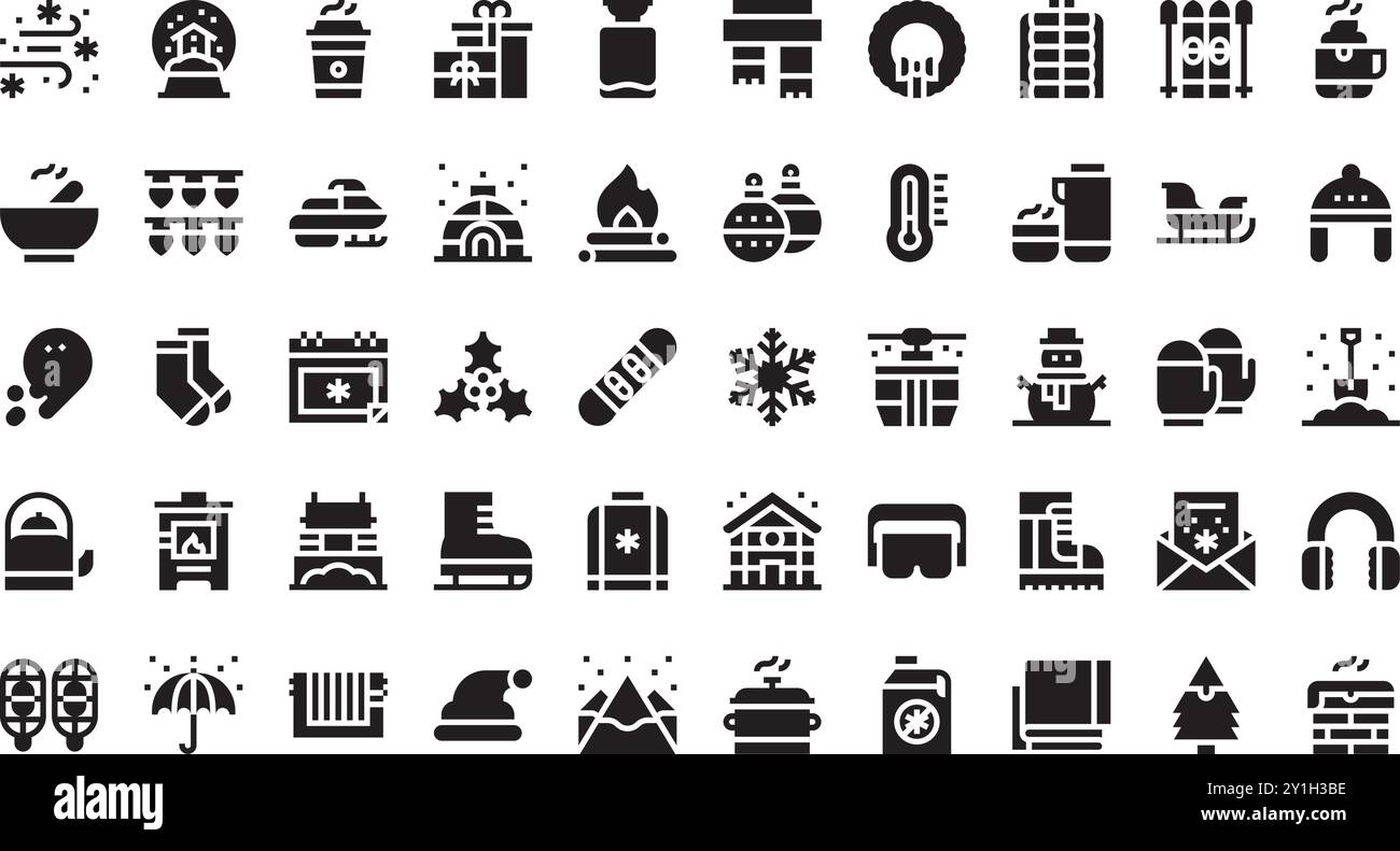 Winter Things Icons Collection d'icônes vectorielles de haute qualité avec Stroke modifiable. Idéal pour les projets professionnels et créatifs. Illustration de Vecteur