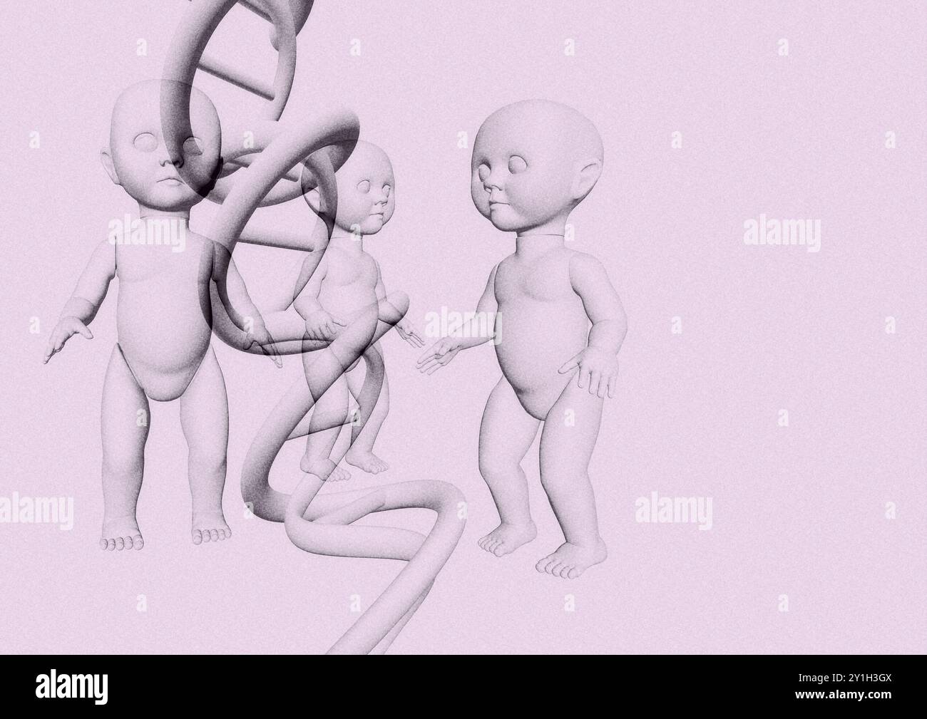 Des bébés créateurs, illustration conceptuelle. Banque D'Images