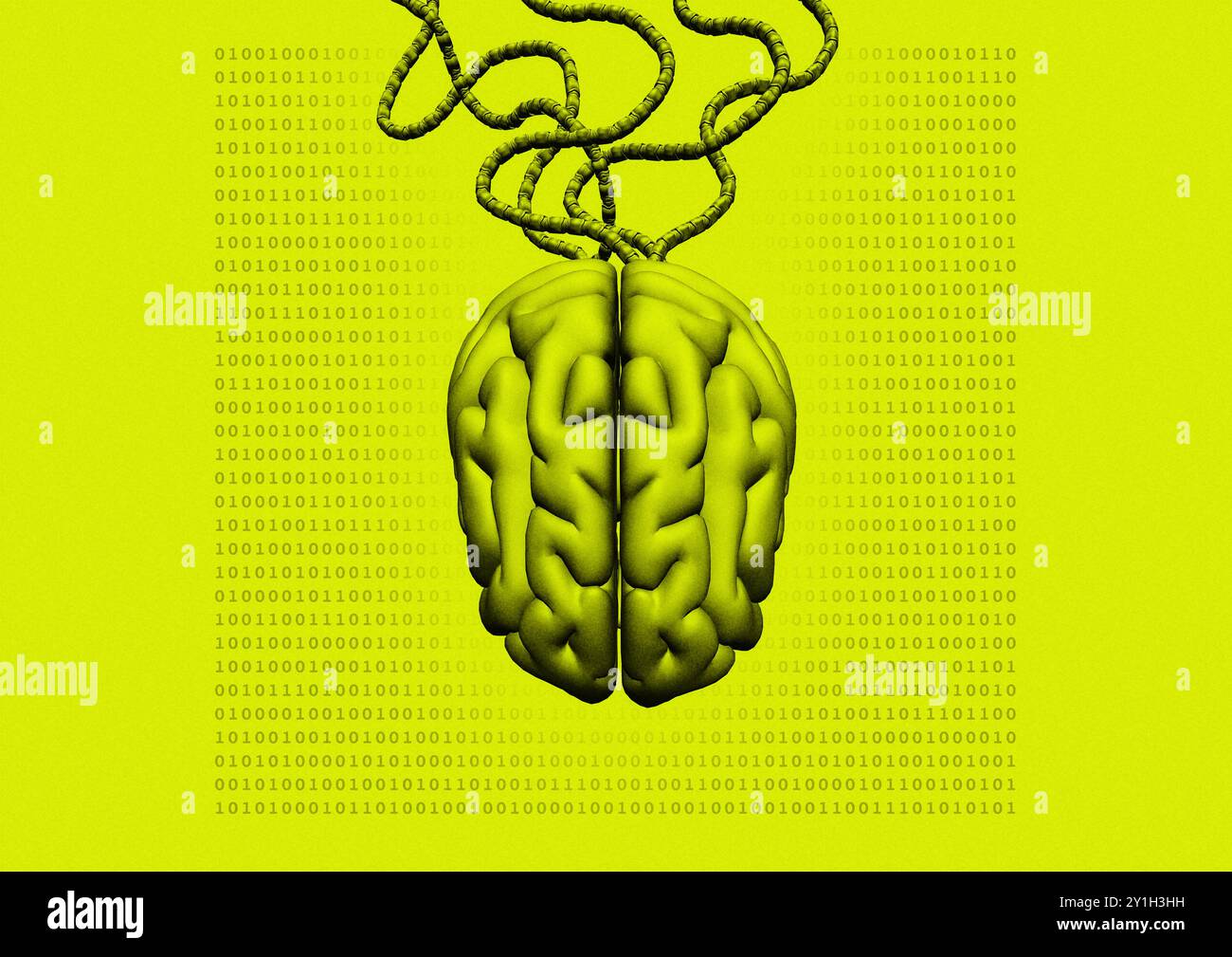 Interface cerveau-ordinateur, illustration conceptuelle. Banque D'Images