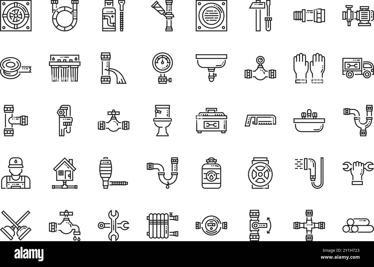 Plombier icônes Set Collection d'icônes vectorielles de haute qualité avec trait modifiable. Idéal pour les projets professionnels et créatifs. Illustration de Vecteur