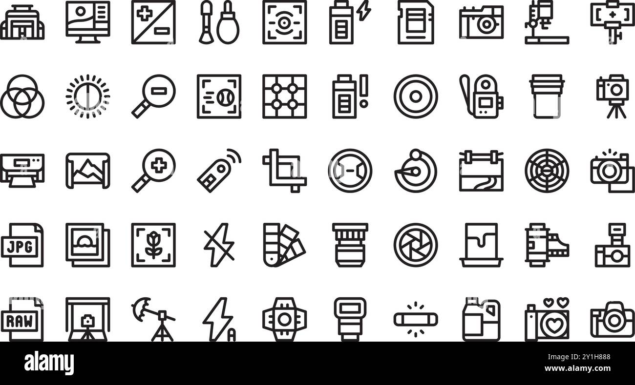 Photographie Collection d'icônes vectorielles de haute qualité avec contour modifiable. Idéal pour les projets professionnels et créatifs. Illustration de Vecteur