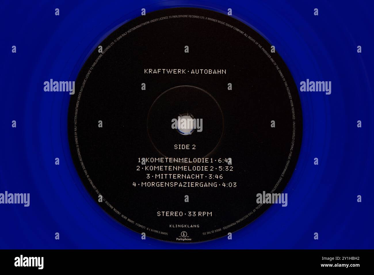 Vinitage Record Label : Kraftwerk-Autobahn. Parlophone, fondée en 1896 Banque D'Images