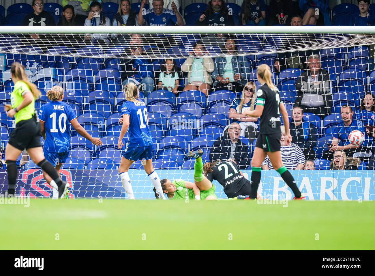 Londres, Royaume-Uni. 07 septembre 2024. Londres - Wieke Kaptein de Chelsea FC Women lors d'un match amical dans la saison 2024/2025. Le match se déroule entre Chelsea FC Women et Feyenoord V1 à Kingsmeadow le 7 septembre 2024 à Londres. Crédit : Box to Box Pictures/Alamy Live News Banque D'Images