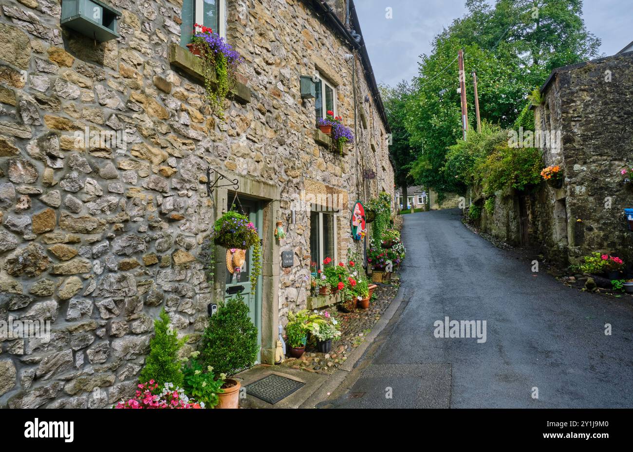 Chalets à Castle Hill, Settle, North Yorkshire Banque D'Images