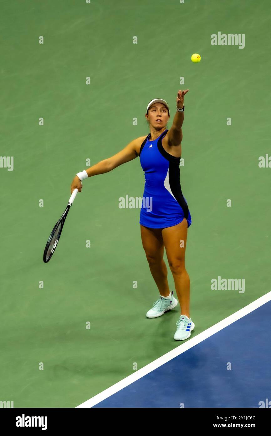 Jessica Pegula (USA) participe en demi-finale féminine à l'US Open de tennis 2024. Banque D'Images