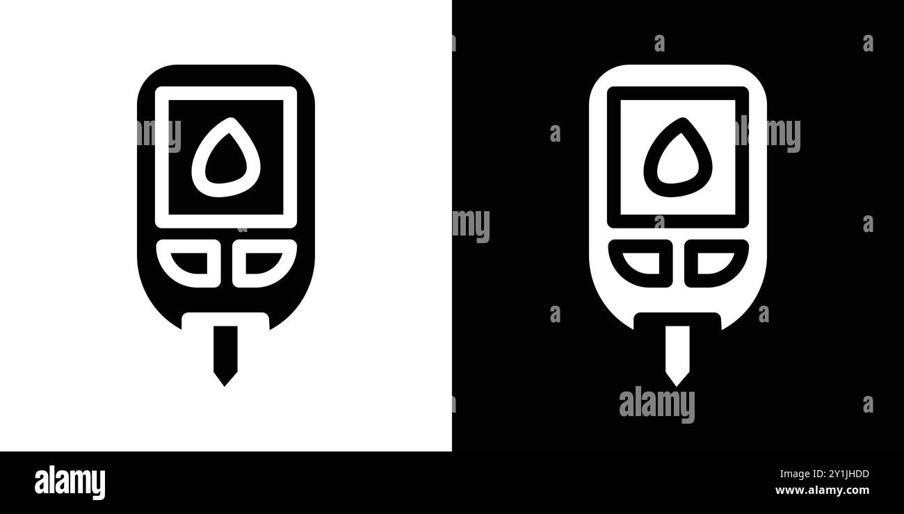Conception d'icône de glucose sanguin simple plat de symbole vectoriel de contour de collection logo Illustration de Vecteur