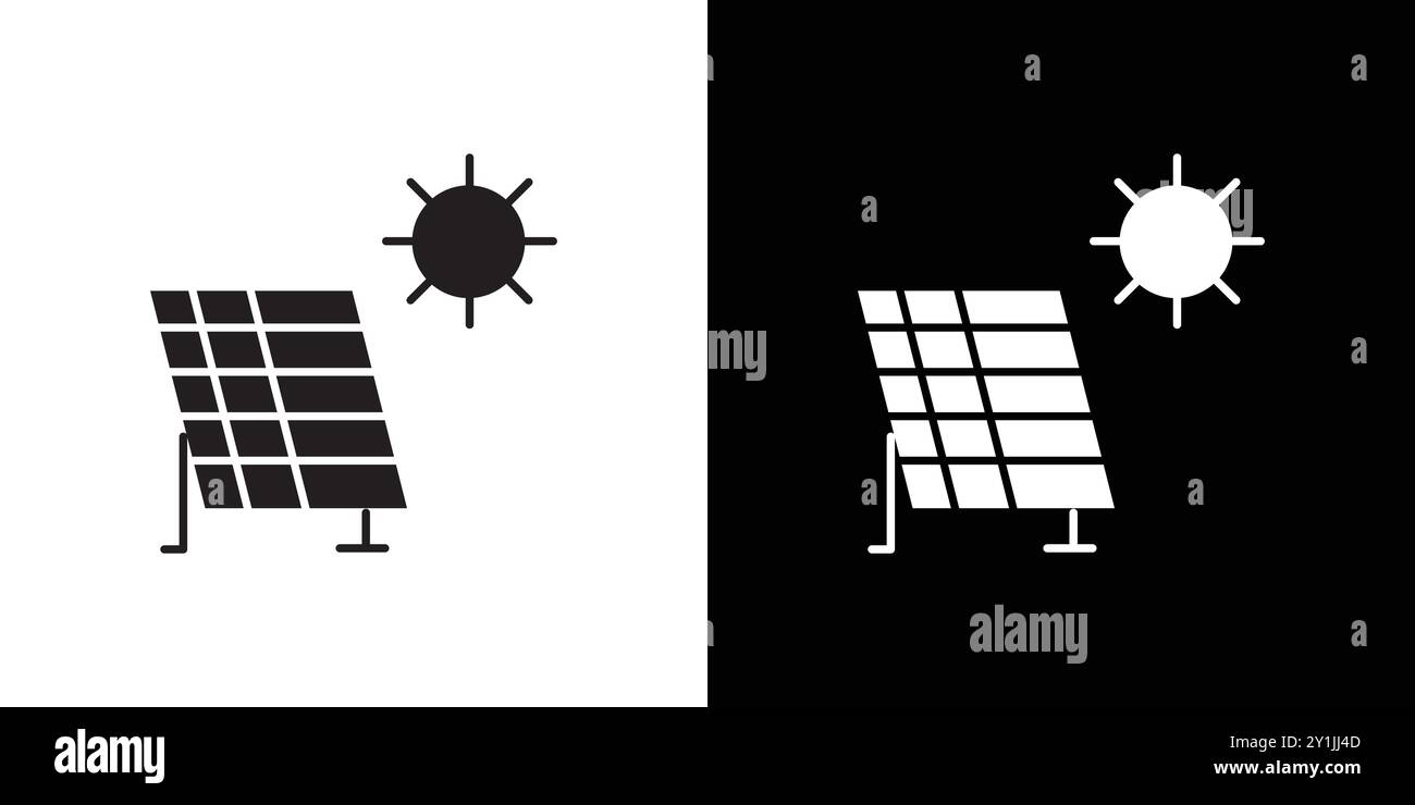 Icône d'énergie solaire symbole vectoriel plat simple logo de collection de contour Illustration de Vecteur