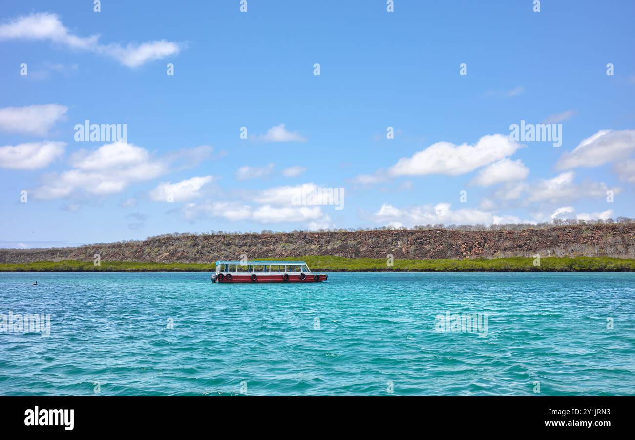 Vue de l'île de Santa Cruz, Parc National des Galapagos, Équateur. Banque D'Images