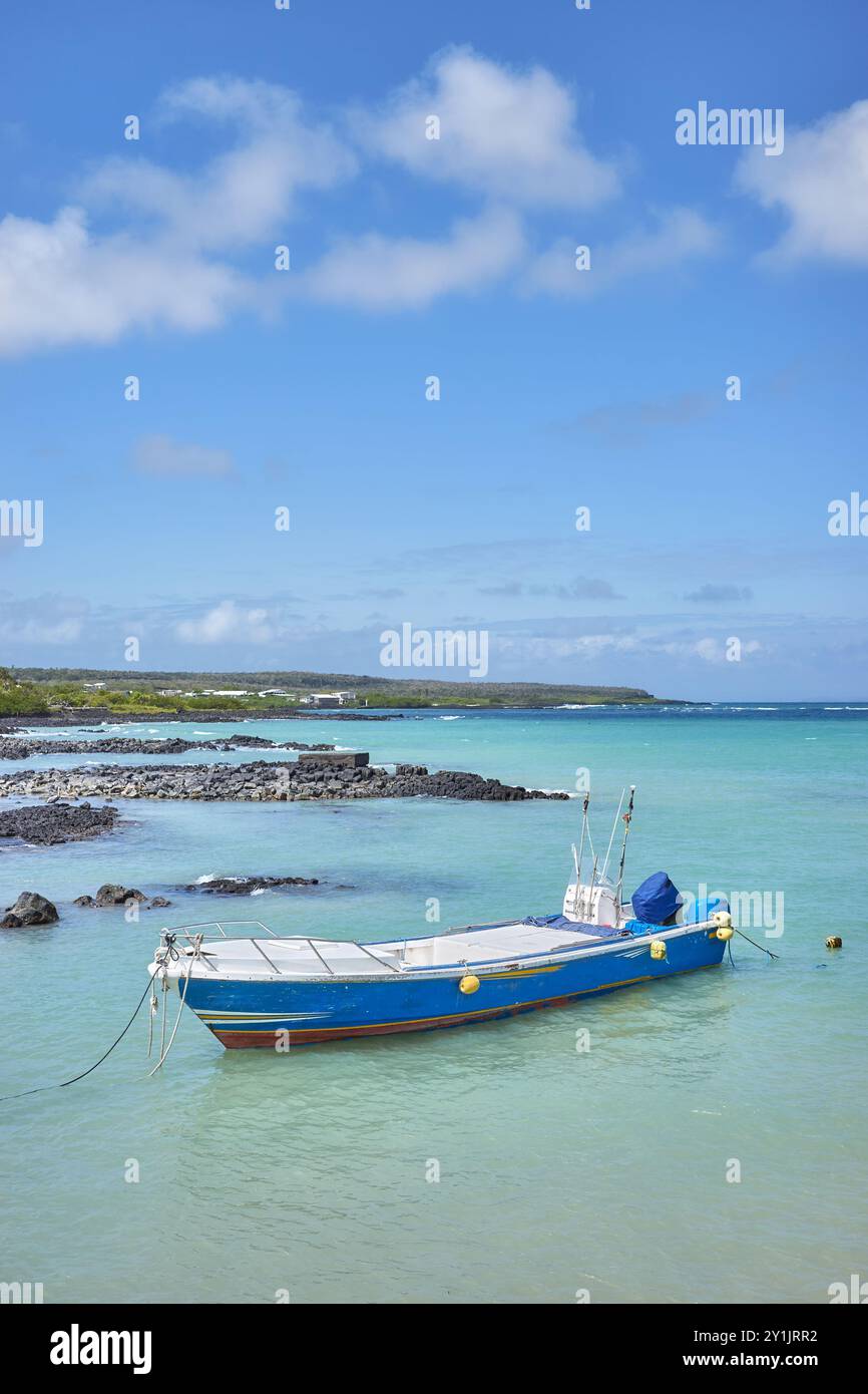 Bateau à l'île de Santa Cruz, Parc National des Galapagos, Équateur. Banque D'Images