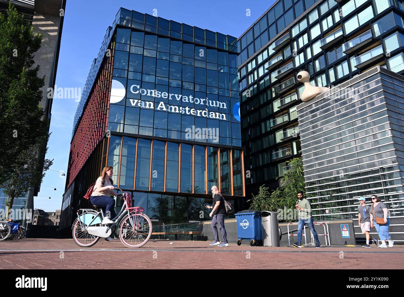Amsterdam, pays-Bas - 27 août 2024 : Conservatorium van Amsterdam (CVA), un conservatoire néerlandais de musique à Amsterdam. Banque D'Images
