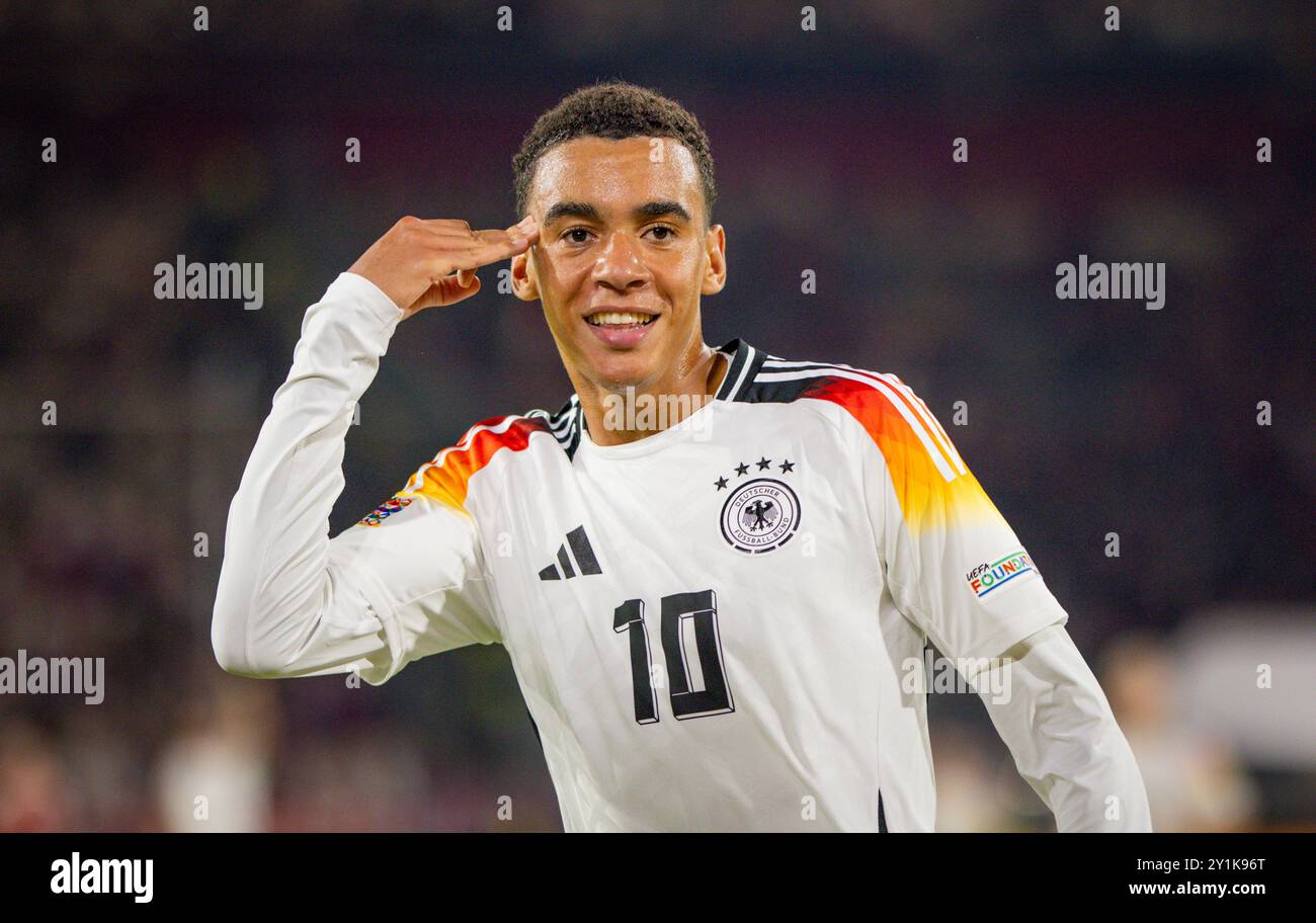 Duesseldorf, Allemagne. 07 septembre 2024. Célébration des objectifs : Jamal Musiala (DFB) Allemagne - Hongrie Deutschland - Ungarn 14.07.2024 crédit : Moritz Muller/Alamy Live News Banque D'Images