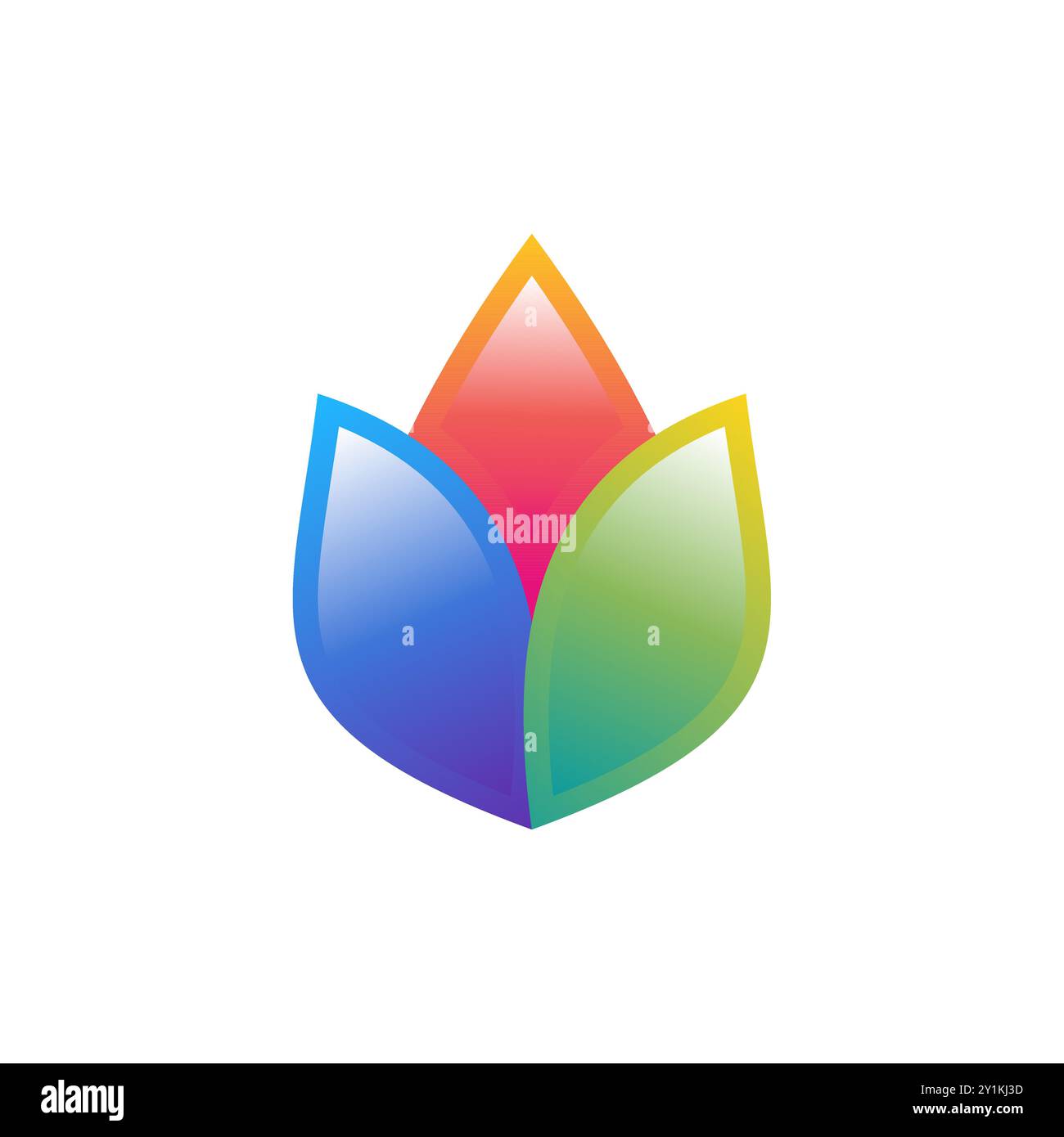 concept de logo de fleur de lotus symbole de fleurs colorées icône illustration de conception vectorielle Illustration de Vecteur