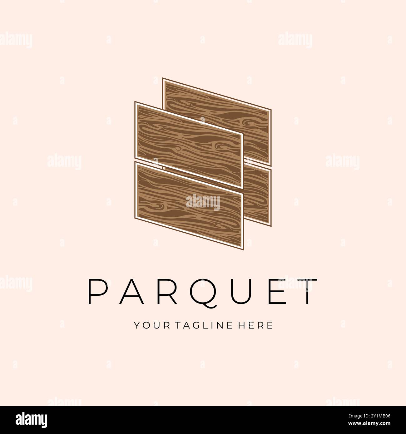 Parquet en bois illustration vectorielle logo Design Illustration de Vecteur