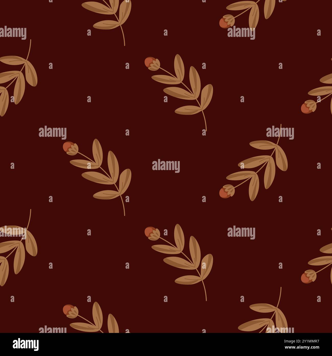 Motif sans couture feuilles d'automne simple Illustration de Vecteur