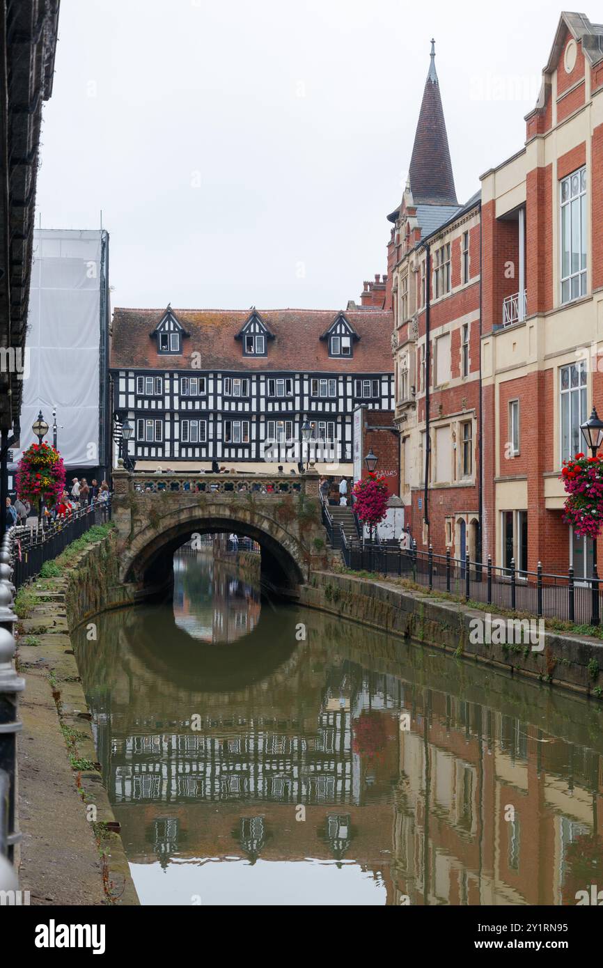 La rivière Witham un samedi à Lincoln Banque D'Images