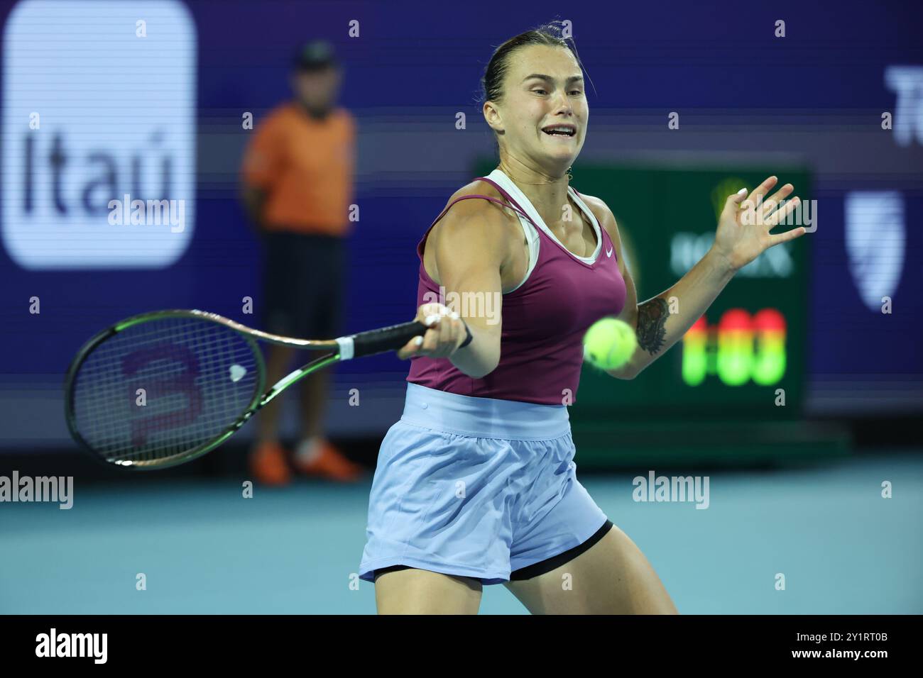 MIAMI GARDENS, FLORIDE - 24 MARS : Aryna Sabalenka au stade Hard Rock sur 24 mars 2023 dans les jardins de Miami, Floride. Personnes: Aryna Sabalenka crédit: Storms Media Group/Alamy Live News Banque D'Images