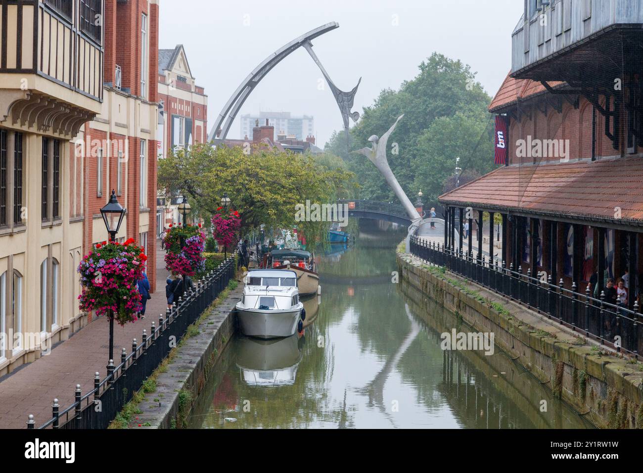 La rivière Witham un samedi à Lincoln Banque D'Images
