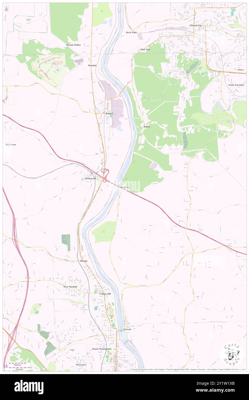 Thompson, Comté de Beaver, US, États-Unis, Pennsylvanie, n 40 48' 40'', S 80 18' 57'', carte, Cartascapes carte publiée en 2024. Explorez Cartascapes, une carte qui révèle la diversité des paysages, des cultures et des écosystèmes de la Terre. Voyage à travers le temps et l'espace, découvrir l'interconnexion du passé, du présent et de l'avenir de notre planète. Banque D'Images