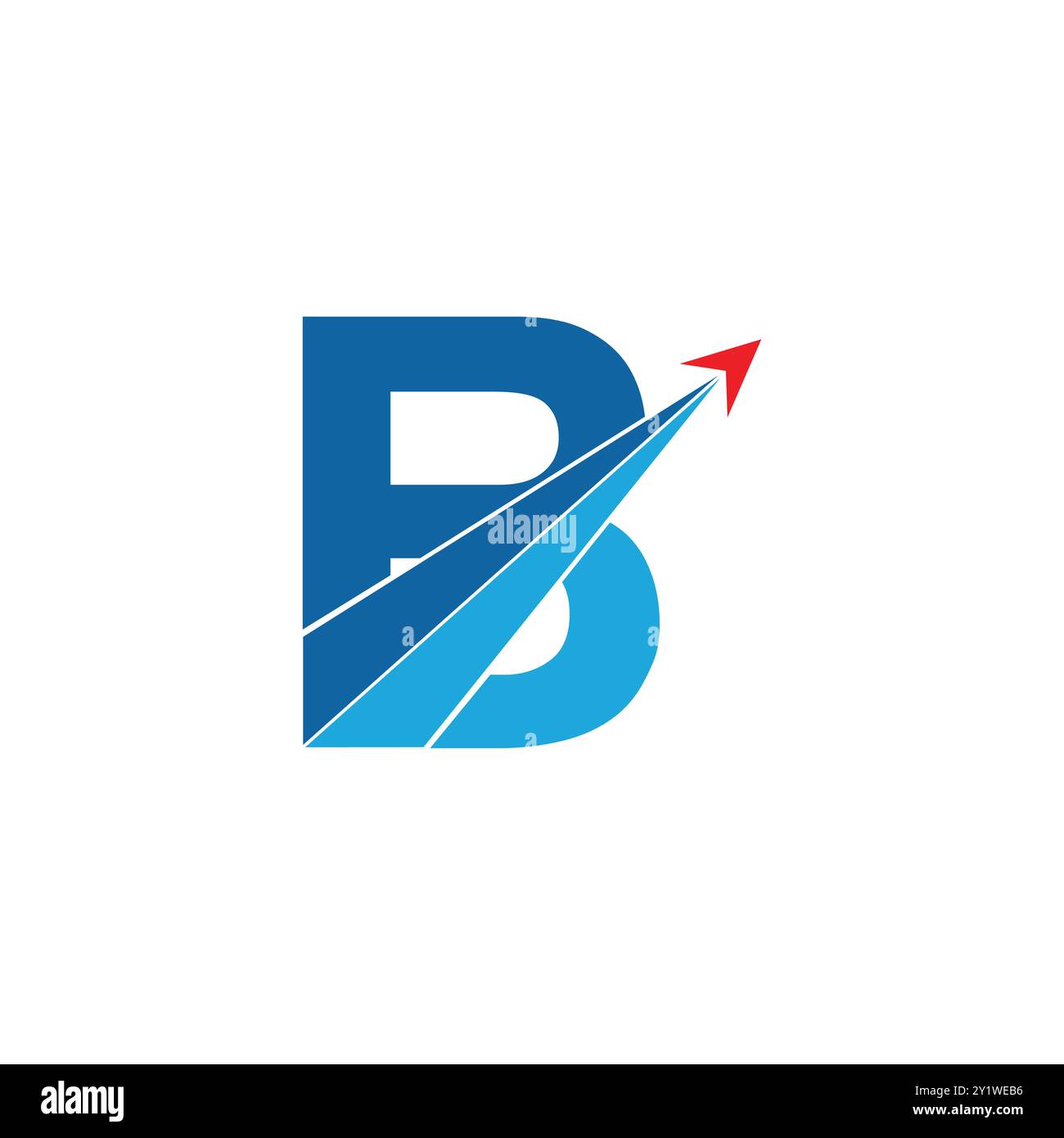 Alphabet de B Design avec forme de flèche Illustration de Vecteur