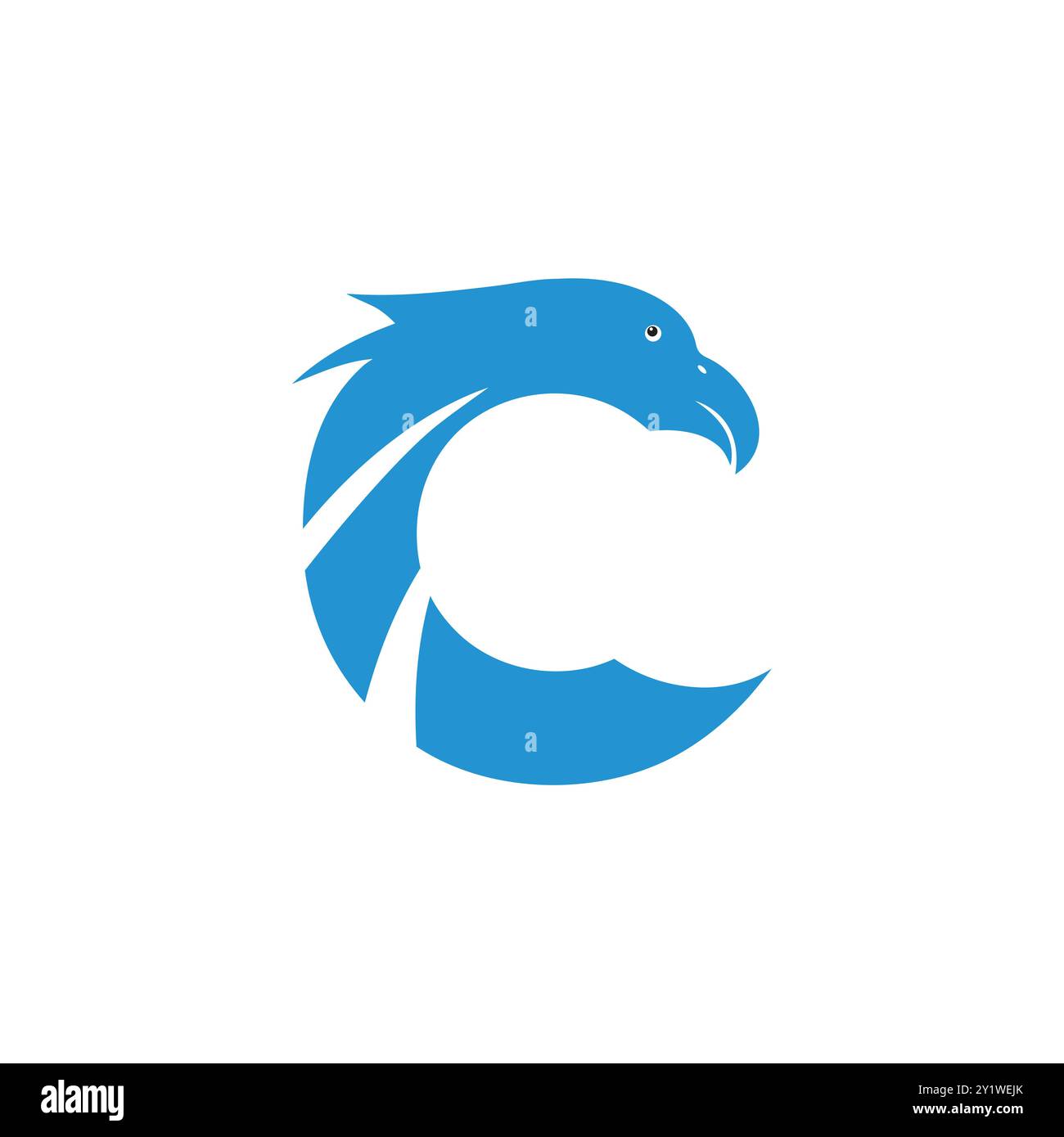 Alphabet de C Design avec oiseau aigle Illustration de Vecteur