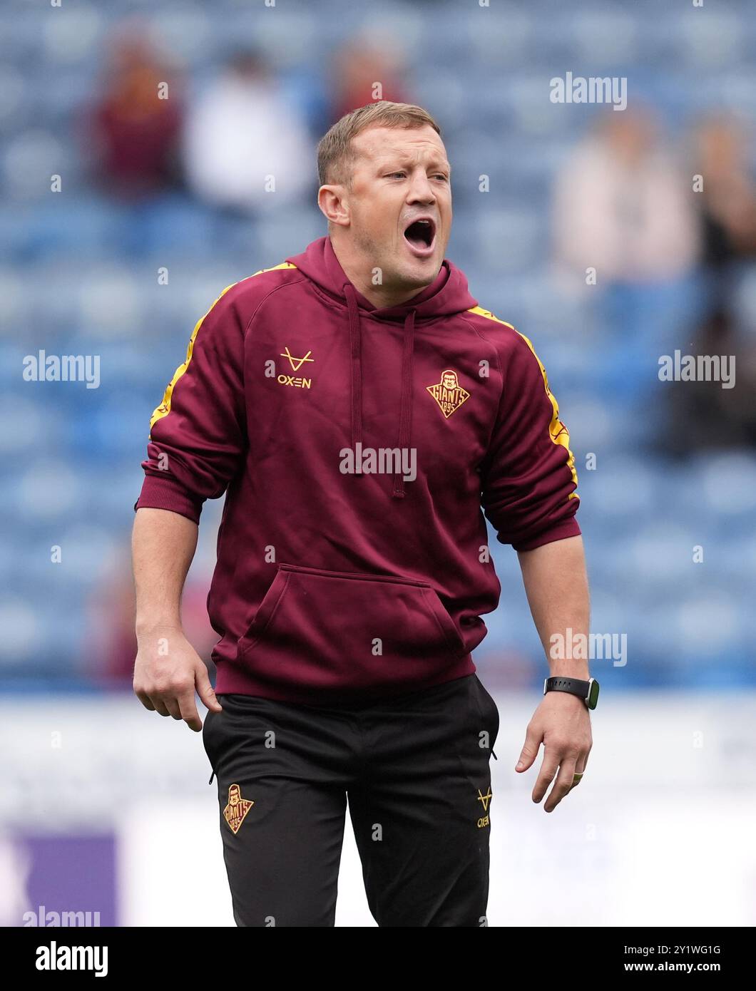 L'entraîneur des Huddersfield Giants Luke Robinson avant le match de Betfred Super League au John Smith's Stadium, Huddersfield. Date de la photo : dimanche 8 septembre 2024. Banque D'Images