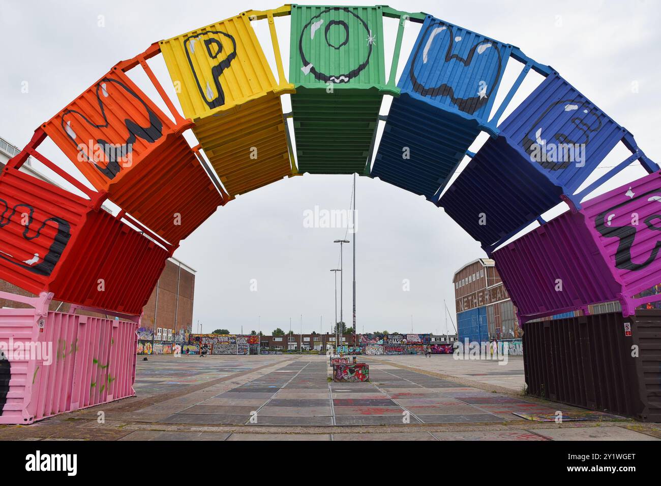 Amsterdam, pays-Bas. 2 juillet 2024. La porte d'entrée du quai NDSM à Amsterdam. Photo de haute qualité Banque D'Images