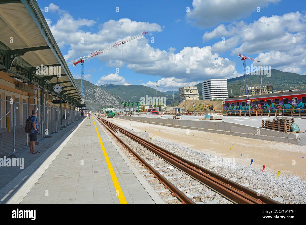 Nova Gorica, Slovénie - 7 septembre 2024. La gare ferroviaire historique de Nova Gorica subit une rénovation d'un million d'euros avant d'accueillir 2025 capitale européenne de la culture Banque D'Images