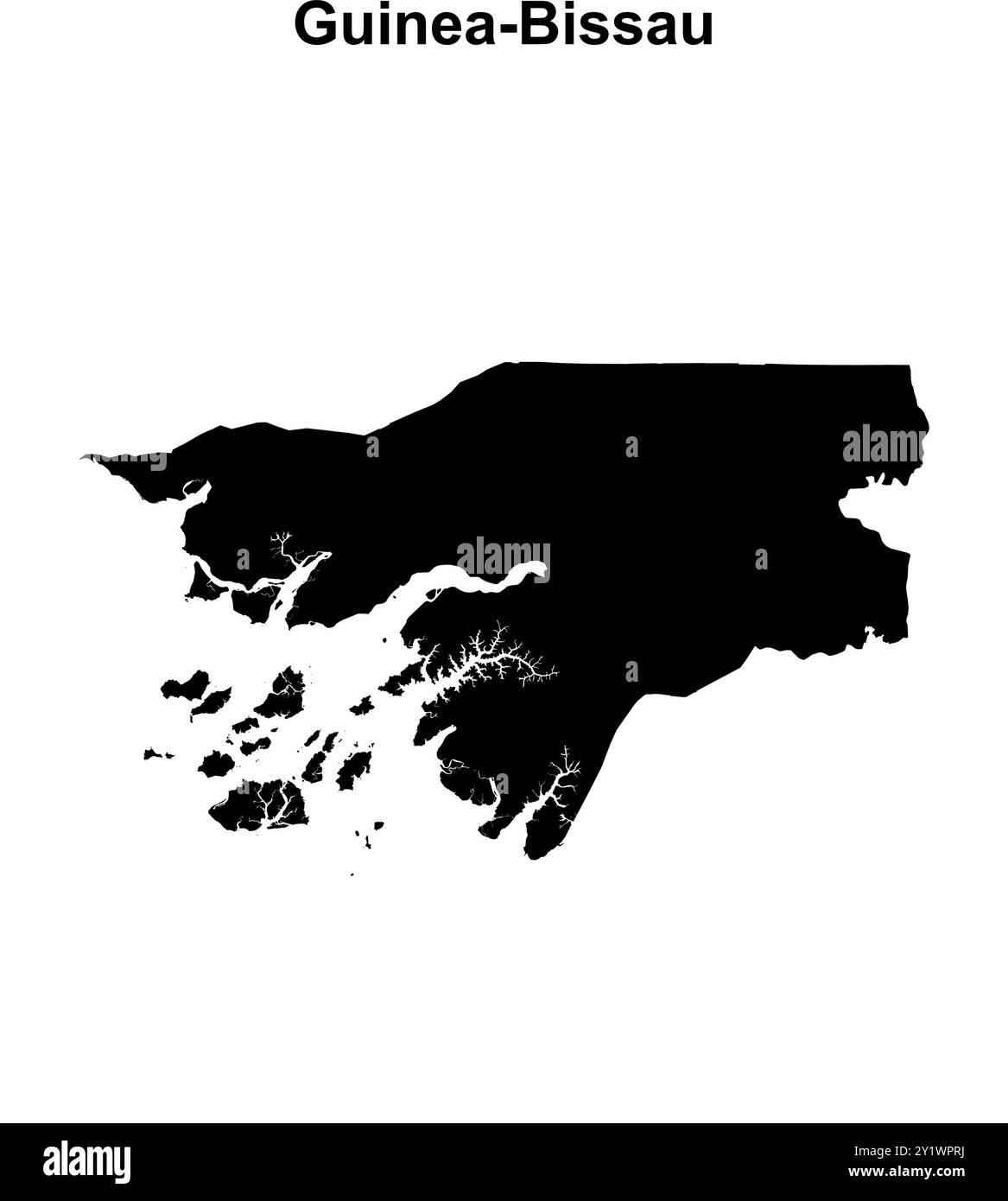Conception de carte vierge de contour de Guinée-Bissau Illustration de Vecteur