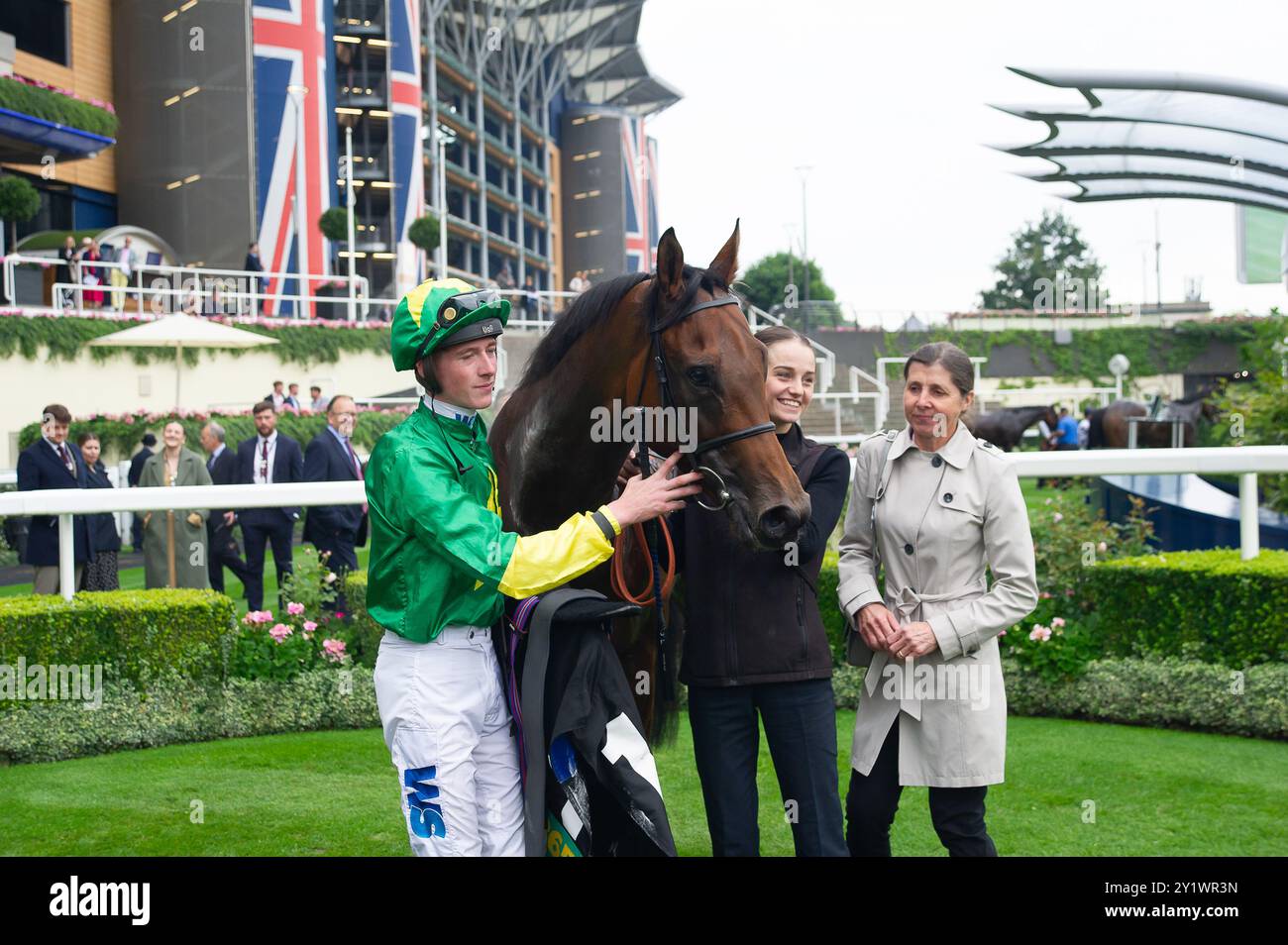 Ascot, Berkshire, Royaume-Uni. 7 septembre 2024. LE MONUMENT DE GREY'S monté par le jockey Joe Leavy remporte le bet365 handicap Stakes (classe 2) le deuxième jour du Big Food and Drink Festival à l'hippodrome d'Ascot dans le Berkshire. Propriétaire Mlle Tracey Ashbee, entraîneur Ralph Beckett. Crédit : Maureen McLean/Alamy Banque D'Images