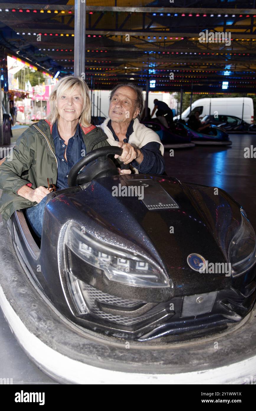 Paris, France. 6 septembre 2024. Chantal Ladesou et son mari Michel Ansault assistent à la soirée d’ouverture de la traditionnelle Fête à Neu-Neu, en faveur de la Banque D'Images