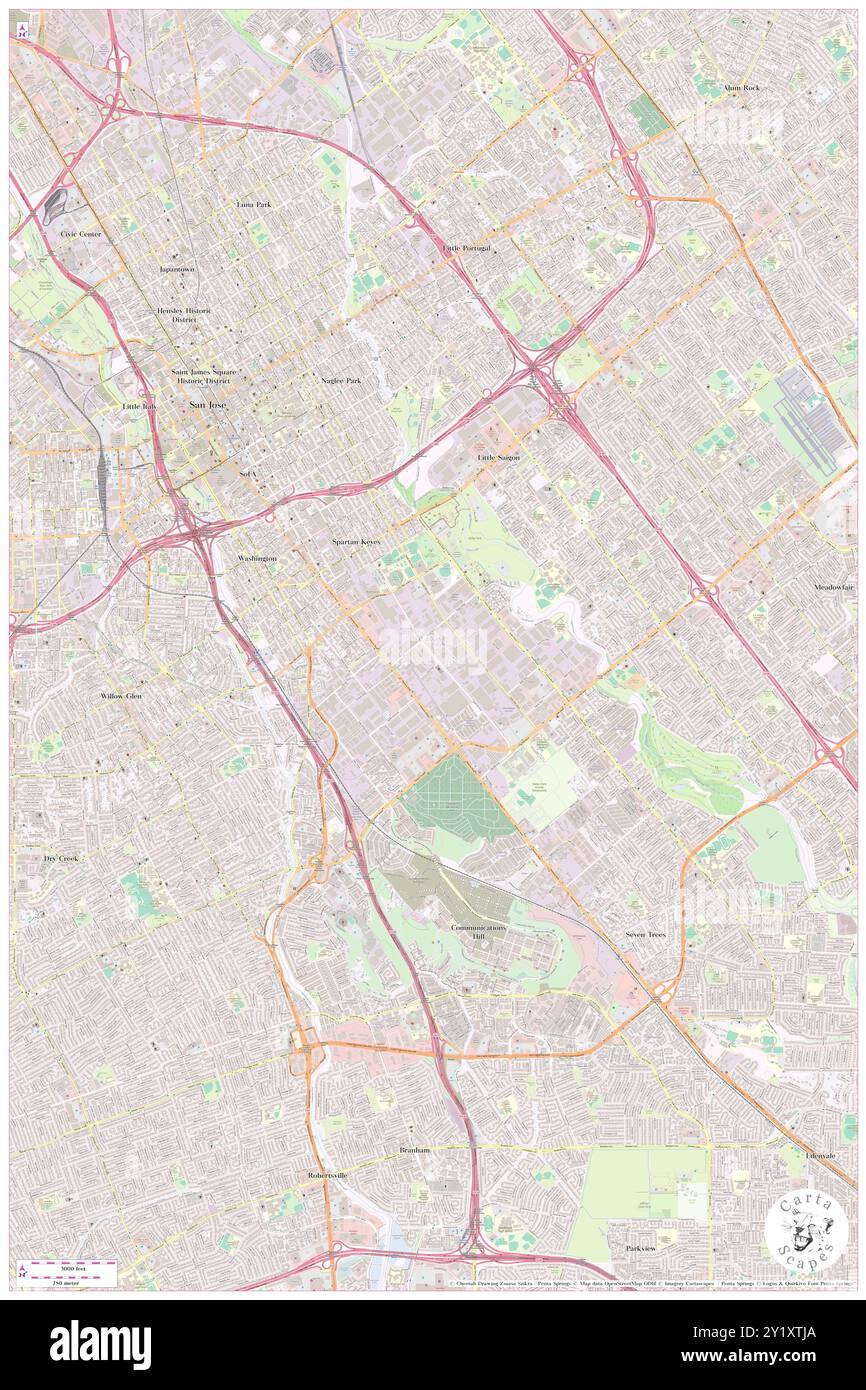 Parc d'expositions, comté de Santa Clara, US, États-Unis, Californie, n 37 18' 46'', S 121 51' 49'', carte, Cartascapes carte publiée en 2024. Explorez Cartascapes, une carte qui révèle la diversité des paysages, des cultures et des écosystèmes de la Terre. Voyage à travers le temps et l'espace, découvrir l'interconnexion du passé, du présent et de l'avenir de notre planète. Banque D'Images