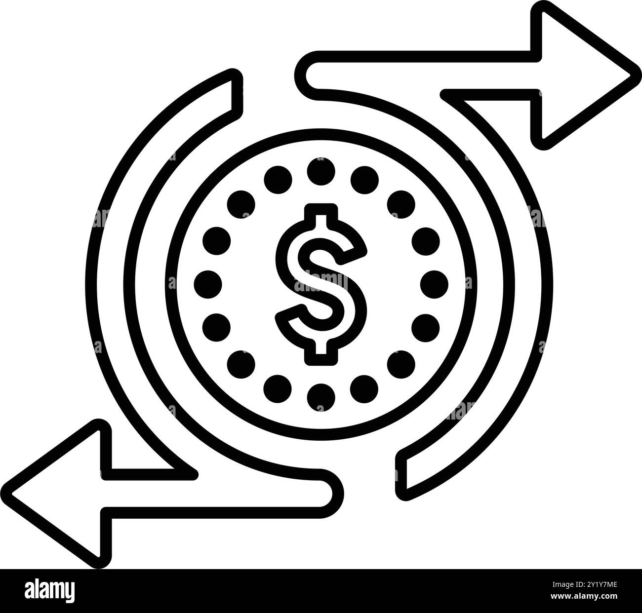 Trésorerie, flux, conception d'icône de transaction pour un usage commercial, Web, médias imprimés ou tout type de projets de conception. Illustration de Vecteur