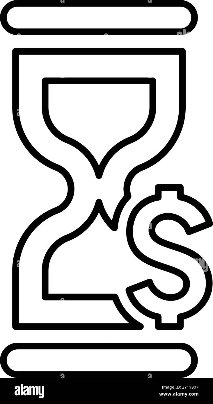 Sablier, argent, conception d'icône de temps pour un usage commercial, web, médias imprimés ou tout type de projets de conception. Illustration de Vecteur