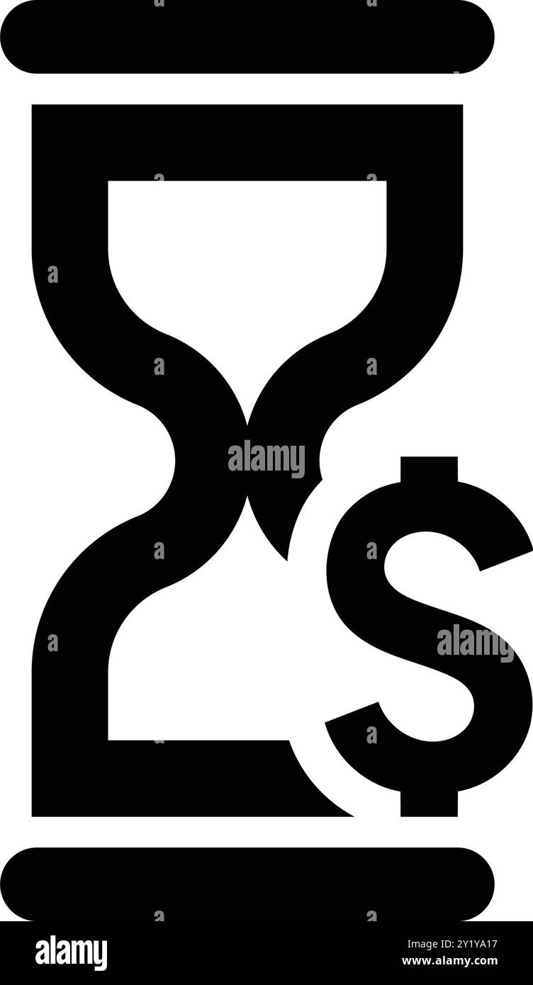 Sablier, argent, conception d'icône de temps pour un usage commercial, web, médias imprimés ou tout type de projets de conception. Illustration de Vecteur