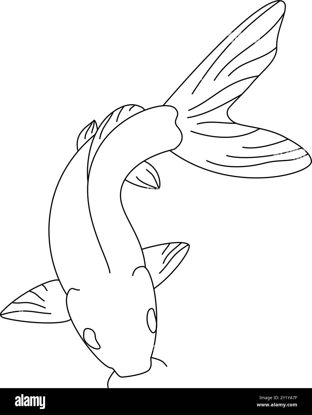 Un dessin simple ligne d'élégant poisson koi de beauté pour l'identité du logo de l'entreprise. Élégant concept japonais belle icône de carpe de poisson. lin continu tendance Illustration de Vecteur