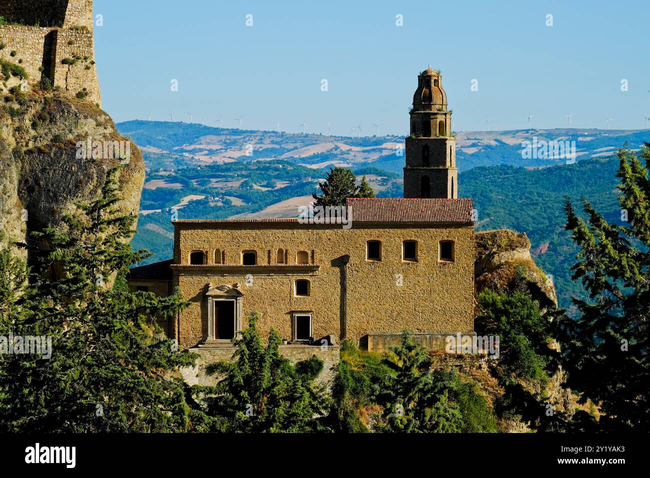 Laurenzana, château et église mère, Potenza, Italie Banque D'Images