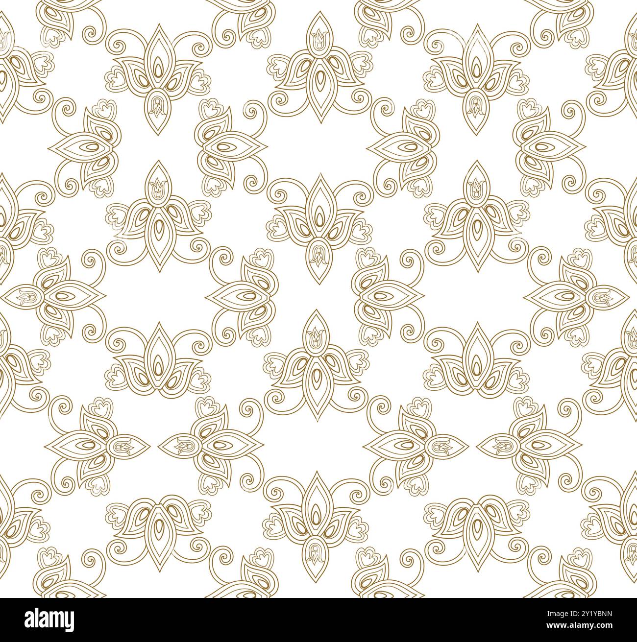 Motif floral Arabesque sans couture. Texture ornementale fleurie dans un style européen rétro. Illustration de Vecteur