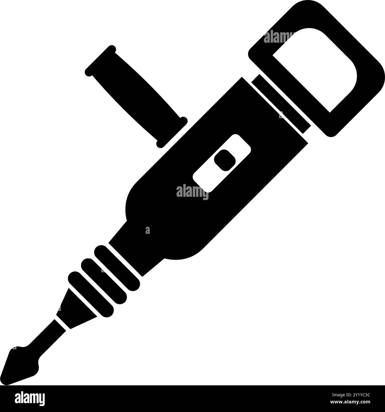 Icône vectorielle noire d'une perceuse à percussion électrique, parfaite pour les thèmes de construction. Illustration de Vecteur