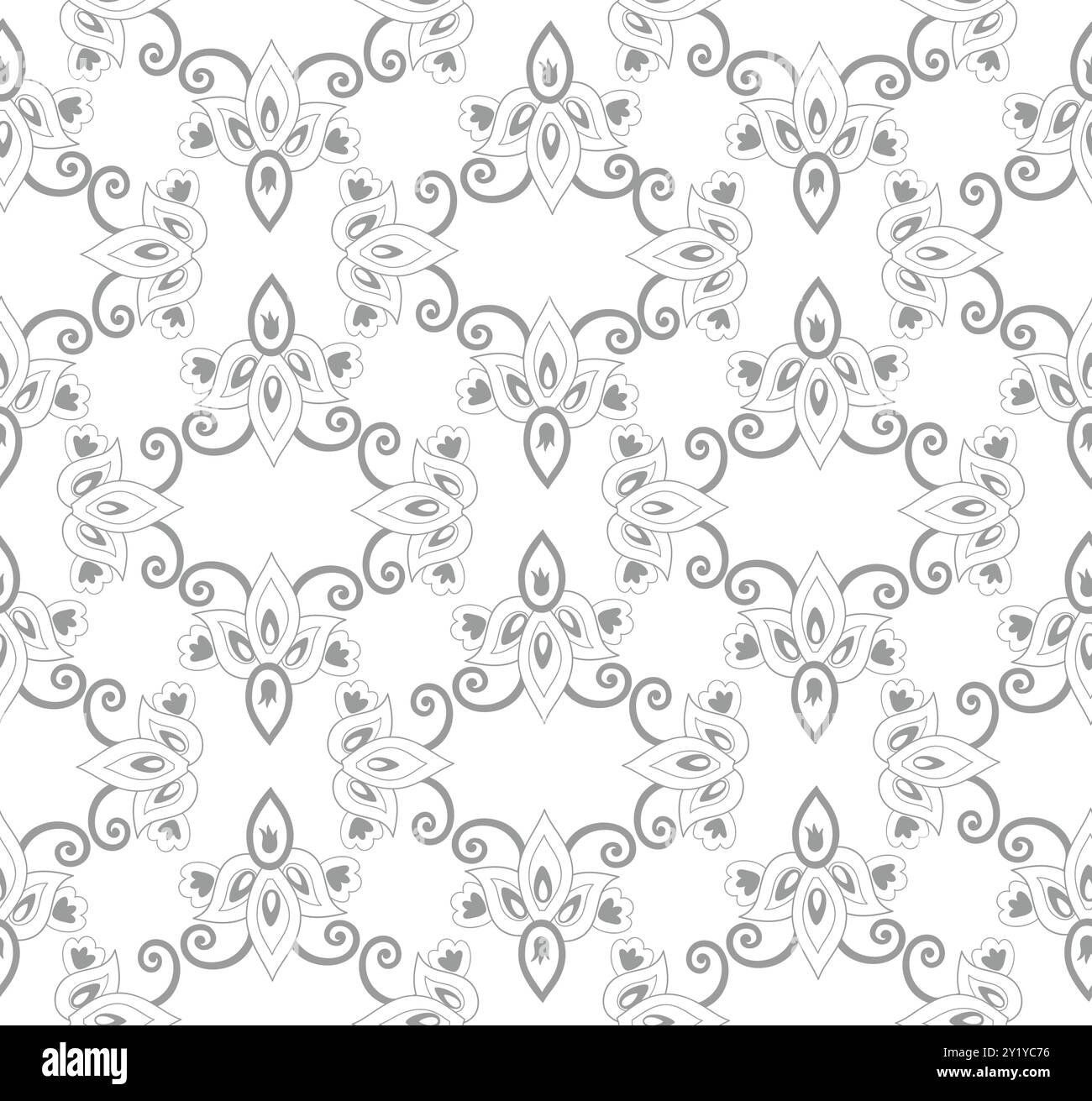 Motif floral Arabesque sans couture. Texture ornementale fleurie dans un style européen rétro. Illustration de Vecteur