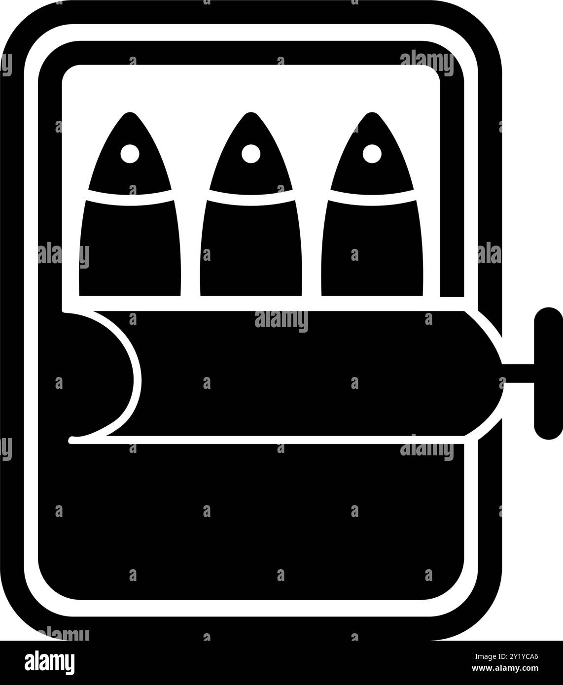 Icône vectorielle moderne, simple et noire de poisson en conserve, parfaite pour une utilisation sur le Web. Illustration de Vecteur