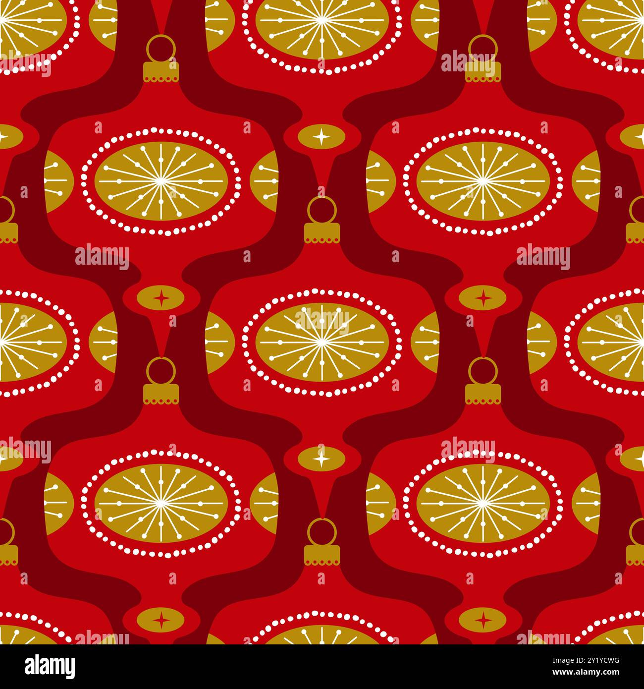 Motif sans couture de Noël dans des boules de décoration de Noël rétro. Illustration vectorielle dans le style plat vintage Illustration de Vecteur