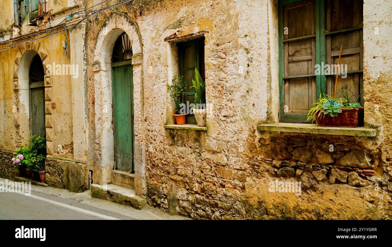 Lentiscosa, l'ancien village, Salerne, Campanie, Italie Banque D'Images