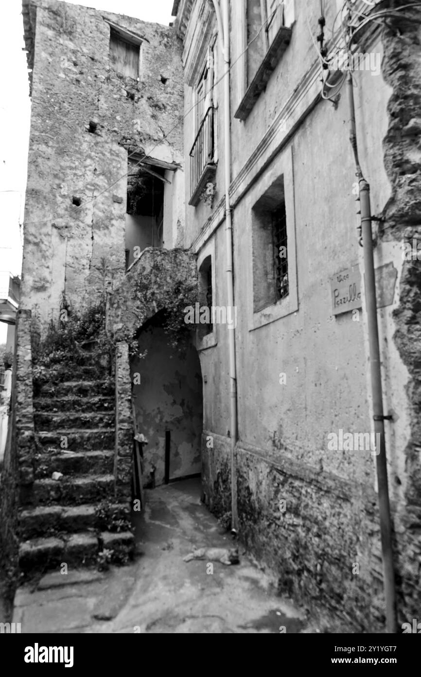 Lentiscosa, l'ancien village, Salerne, Campanie, Italie Banque D'Images