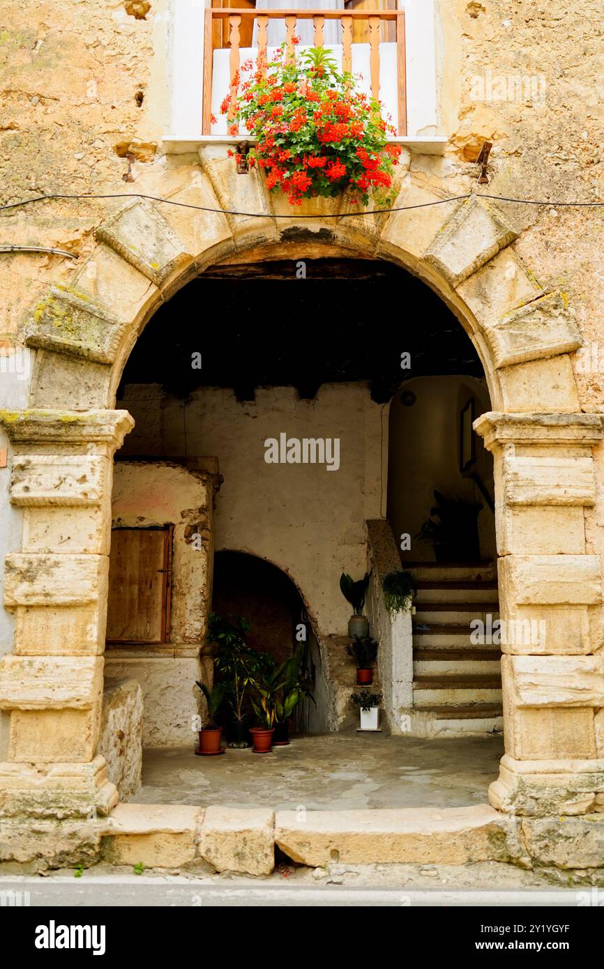 Lentiscosa, l'ancien village, Salerne, Campanie, Italie Banque D'Images