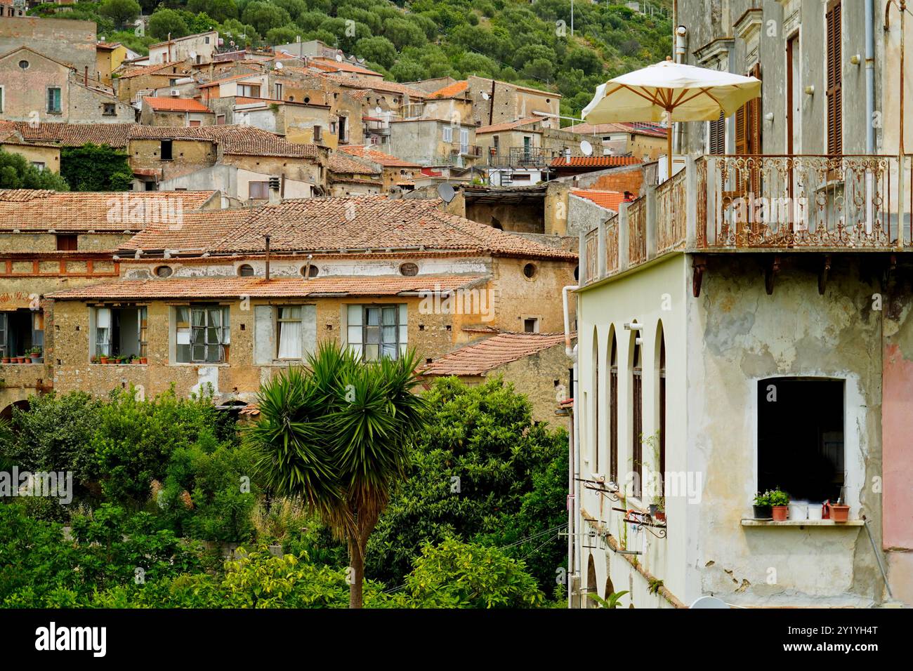 Lentiscosa, l'ancien village, Salerne, Campanie, Italie Banque D'Images