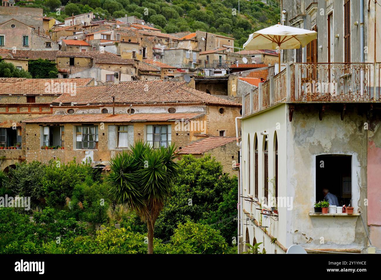 Lentiscosa, l'ancien village, Salerne, Campanie, Italie Banque D'Images