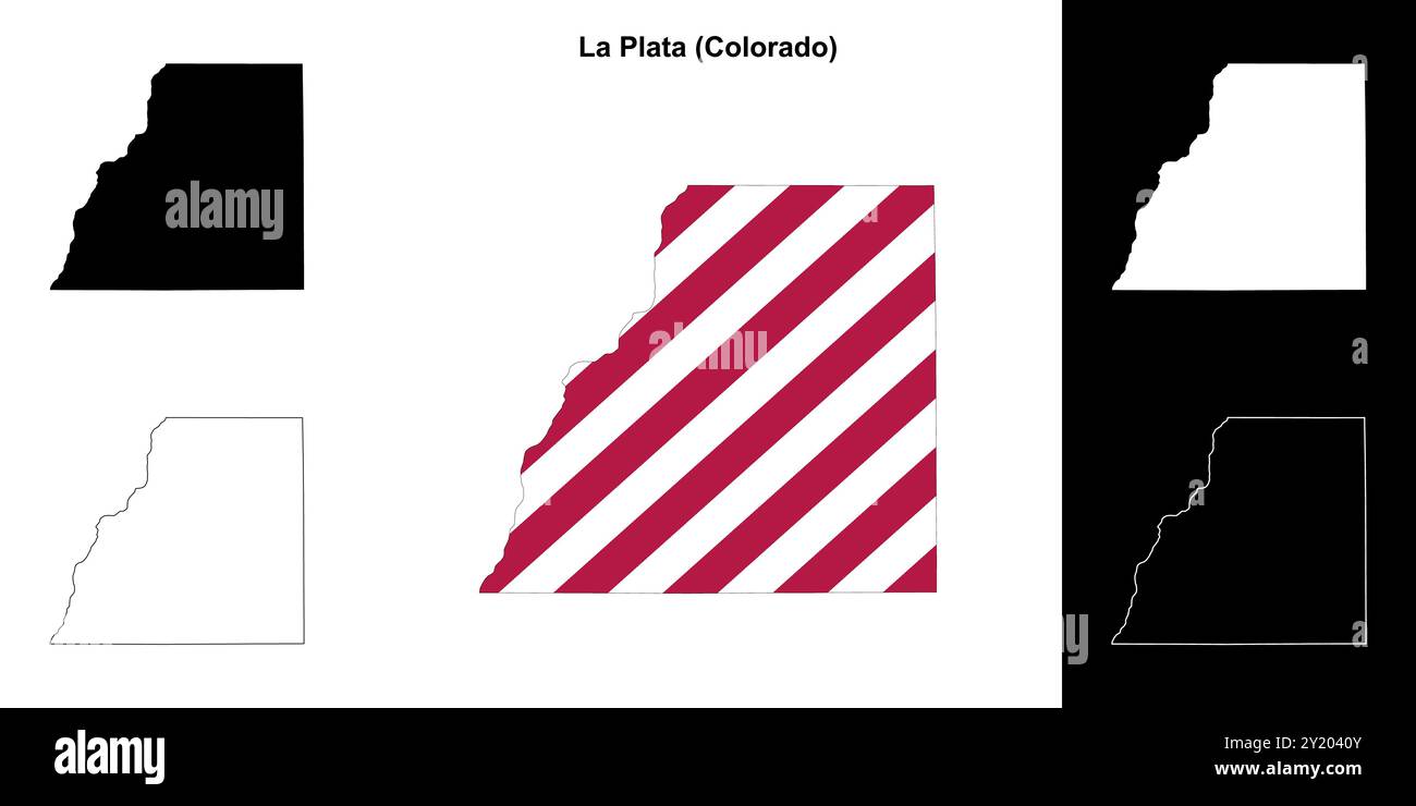 Ensemble de cartes du comté de la Plata (Colorado) Illustration de Vecteur