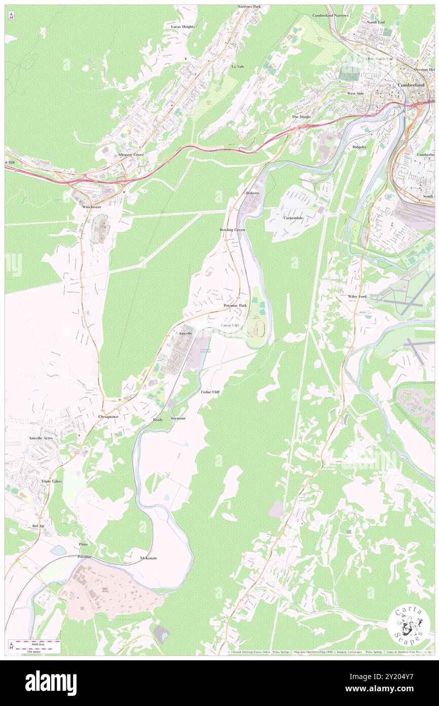 Cedar Cliff, Comté d'Allegany, US, États-Unis, Maryland, n 39 36' 30'', S 78 48' 26'', carte, Cartascapes carte publiée en 2024. Explorez Cartascapes, une carte qui révèle la diversité des paysages, des cultures et des écosystèmes de la Terre. Voyage à travers le temps et l'espace, découvrir l'interconnexion du passé, du présent et de l'avenir de notre planète. Banque D'Images