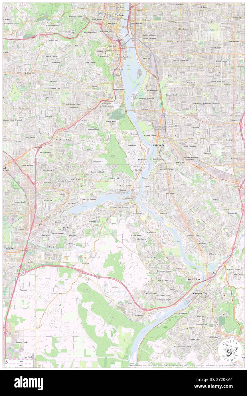 Lac Oswego, Comté de Clackamas, US, États-Unis, Oregon, n 45 25' 14'', S 122 40' 14'', carte, Cartascapes carte publiée en 2024. Explorez Cartascapes, une carte qui révèle la diversité des paysages, des cultures et des écosystèmes de la Terre. Voyage à travers le temps et l'espace, découvrir l'interconnexion du passé, du présent et de l'avenir de notre planète. Banque D'Images