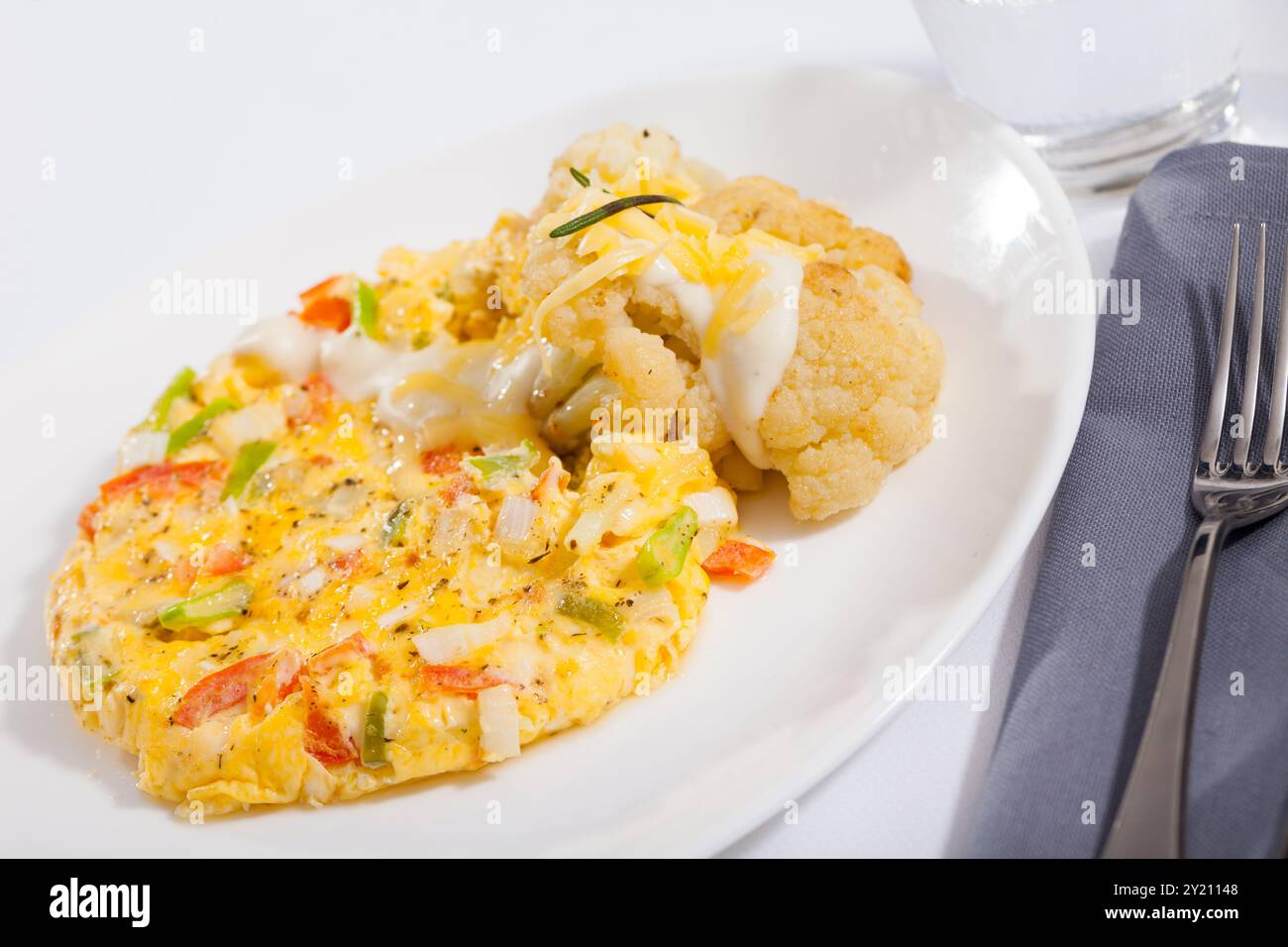 Omelette au chou-fleur Banque D'Images